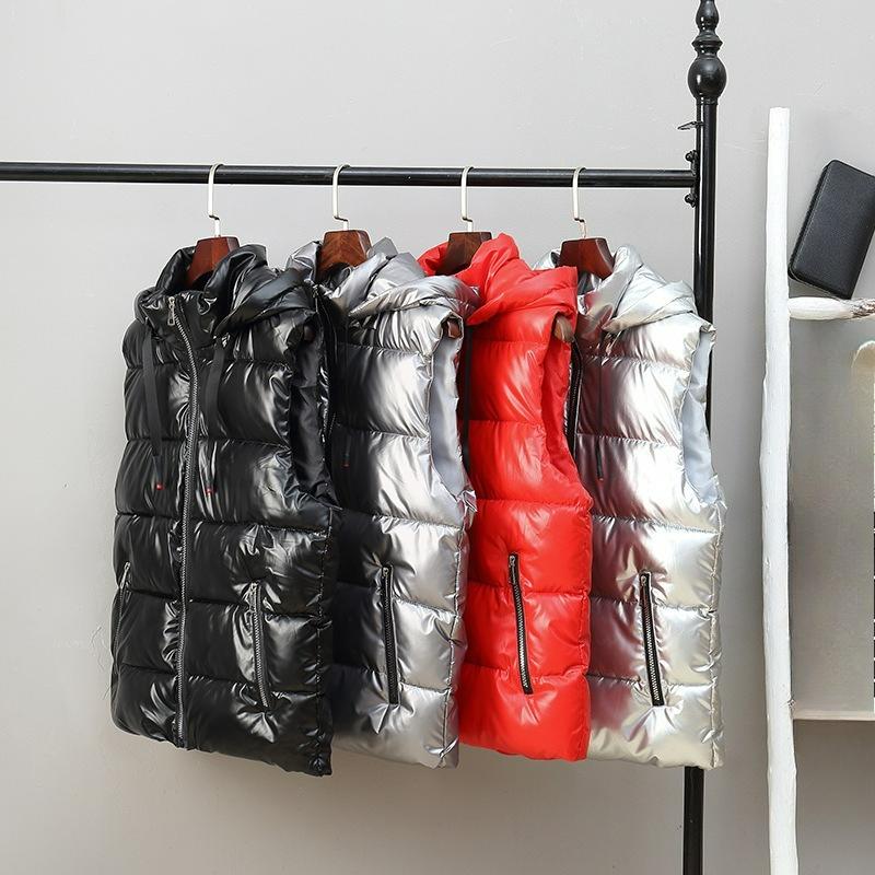 Men's Waistcoat Autumn and Winter Glossy Jacket Thick Cotton Waistcoat Warm Vest Outer Wear Couple Waistcoat