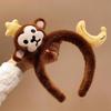 1Pcs Soft Faux Plush Monkey Hairband Funny Banana Hair Hoop Cartoon Animal Headbands Creatures Theme Party Costume