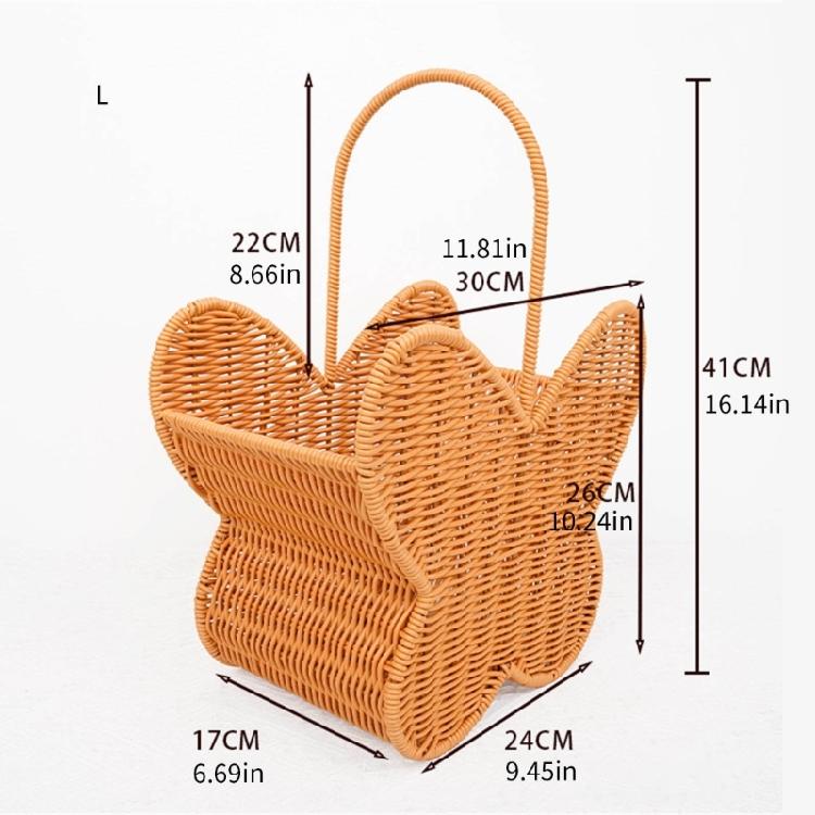Cesto Decorativo a Forma di Farfalla con Manico Costruzione in Plastica Contenitore Portaoggetti Per Soggiorno Camera da Letto