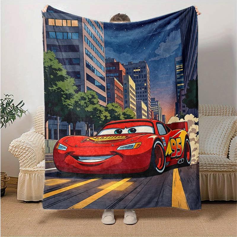 1pc Mcqueen Spirit Flannel Blanket Soft Warm Throw Blanket for Bedroom Living Room Bed Travel Camping Picnic Gift. M730045