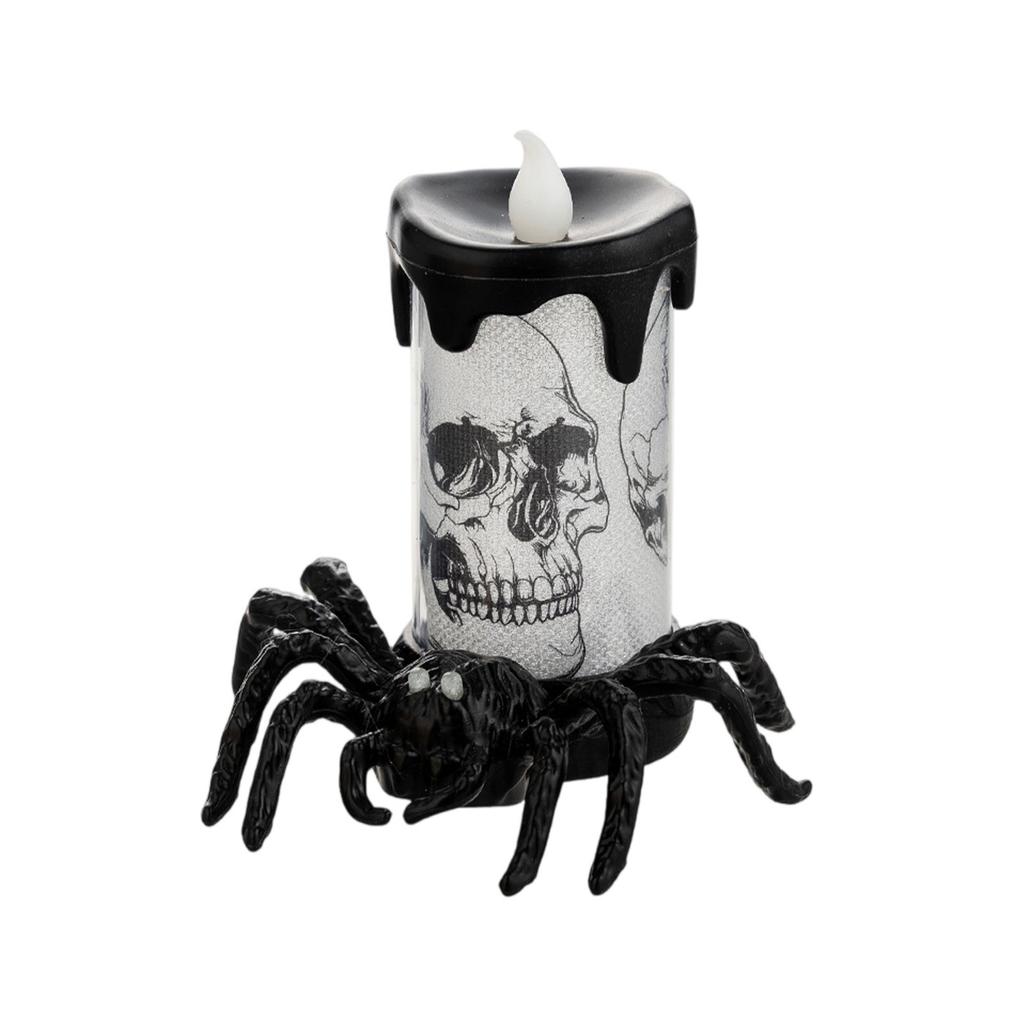 Halloween Decoration Eye Glowing Spider Lamp Party Decoration Ornaments LED Two-color Candle Night Light