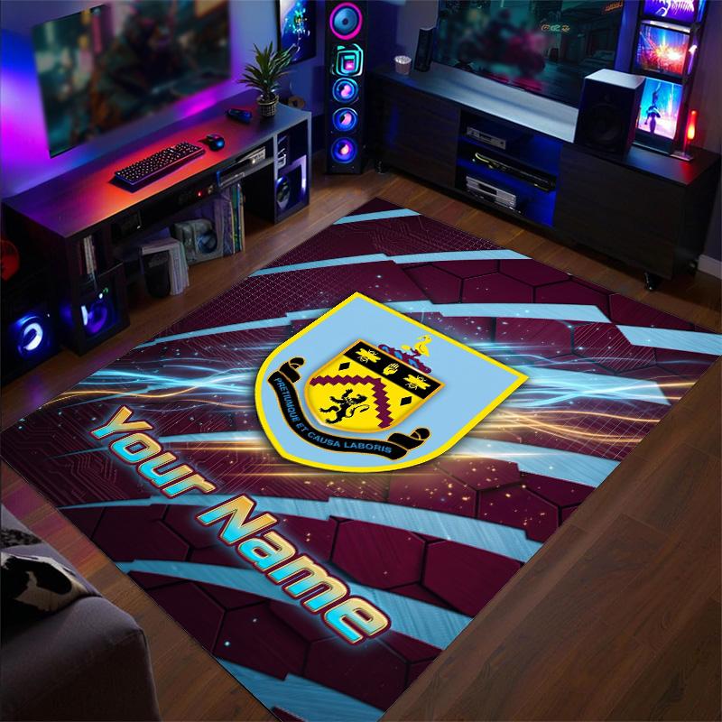Crystal Velvet Rug Burnley Football Print Custom Name Text Floor Mat Home Decor