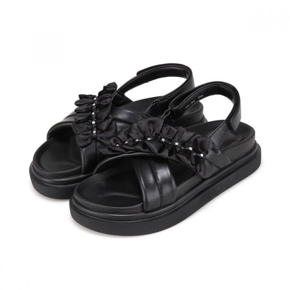 Barbara Women S Soft Leather caSual Mold SandalS 4.5cm Bbj304 225/01.black