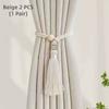2 PCS Adjustable Cotton Cord Curtain Tiebacks Curtain Straps Bohemian Chic Log Loop Curtain Buckle Strap With Tassel Hand Woven