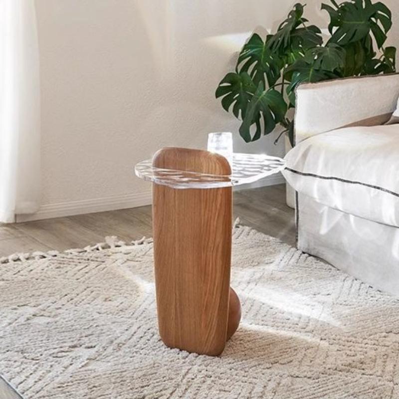 Wooden Coffee Tables Creative Corner Modern Side Table Beside Minimalist Tea Tables Living Room Bedroom Storage Furnitures