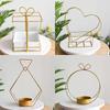 Metal Flower Basket Love Flower Stand Portable Flower Basket Flower Box Flower Round Square Wrought Iron Flower Stand Golden Geometry
