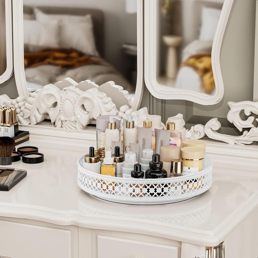 Turntable Organizer 13 inch Rotating Spice Rack Metal  for Cabinet Pantry Kitchen Countertop Dining Table Cupboard Bathroom Va