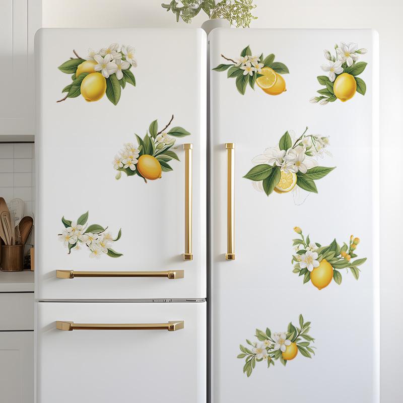 Fun-e9 Small Fresh Lemon Green Leaf Living Room Kitchen Porch Home Decoration Wall Stickers Self-adhesive