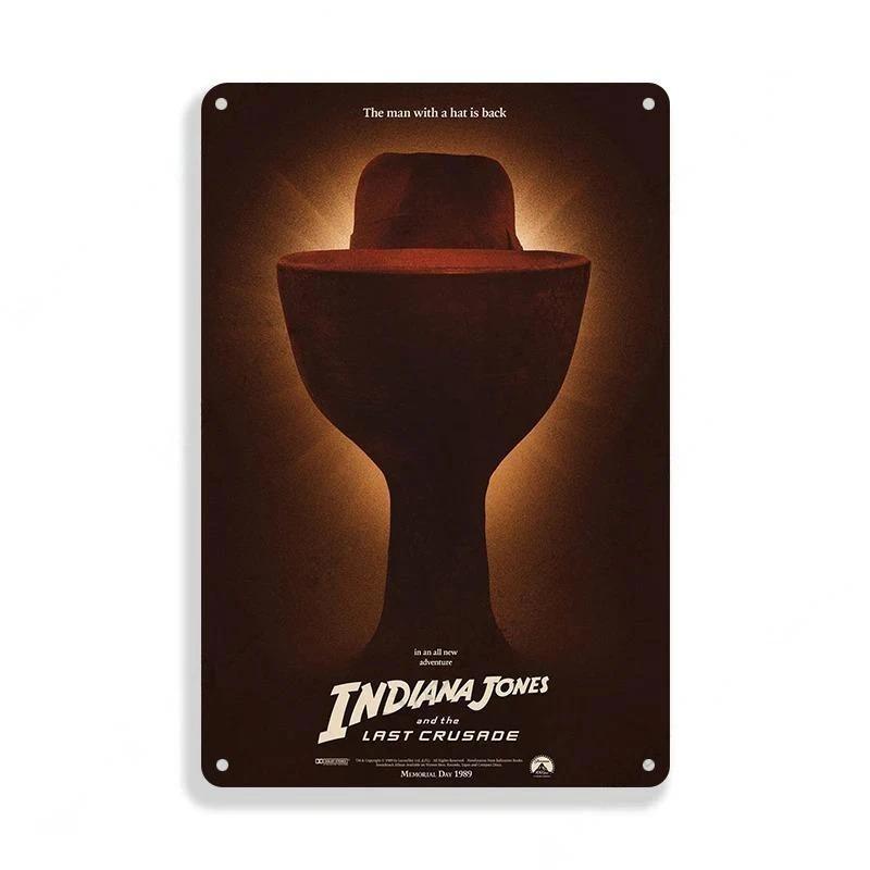 Classic Movie Tinplate Poster Indiana Jones Metal Sign Retro Industrial Wall Decor Plaque Bar Garage Home Tin Sign Art Plates