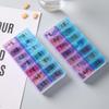 Portable Double-Layer 14-Grid Weekly Pill Box - Dustproof Travel Medicine Dispenser