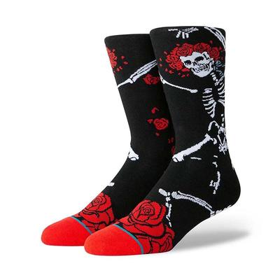 Gothic Retro Rose Skull Jacquard Mid-Tube Cotton Socks for Men & Women