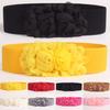 Belt Elastic Double-flower Fabric Wide Elastic Waist Belt for Party