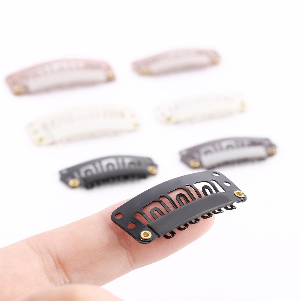 U Shape Metal With Rubber Hair Snap Clips Hair Extension Clips Weave Toupee Clips Wig Clips