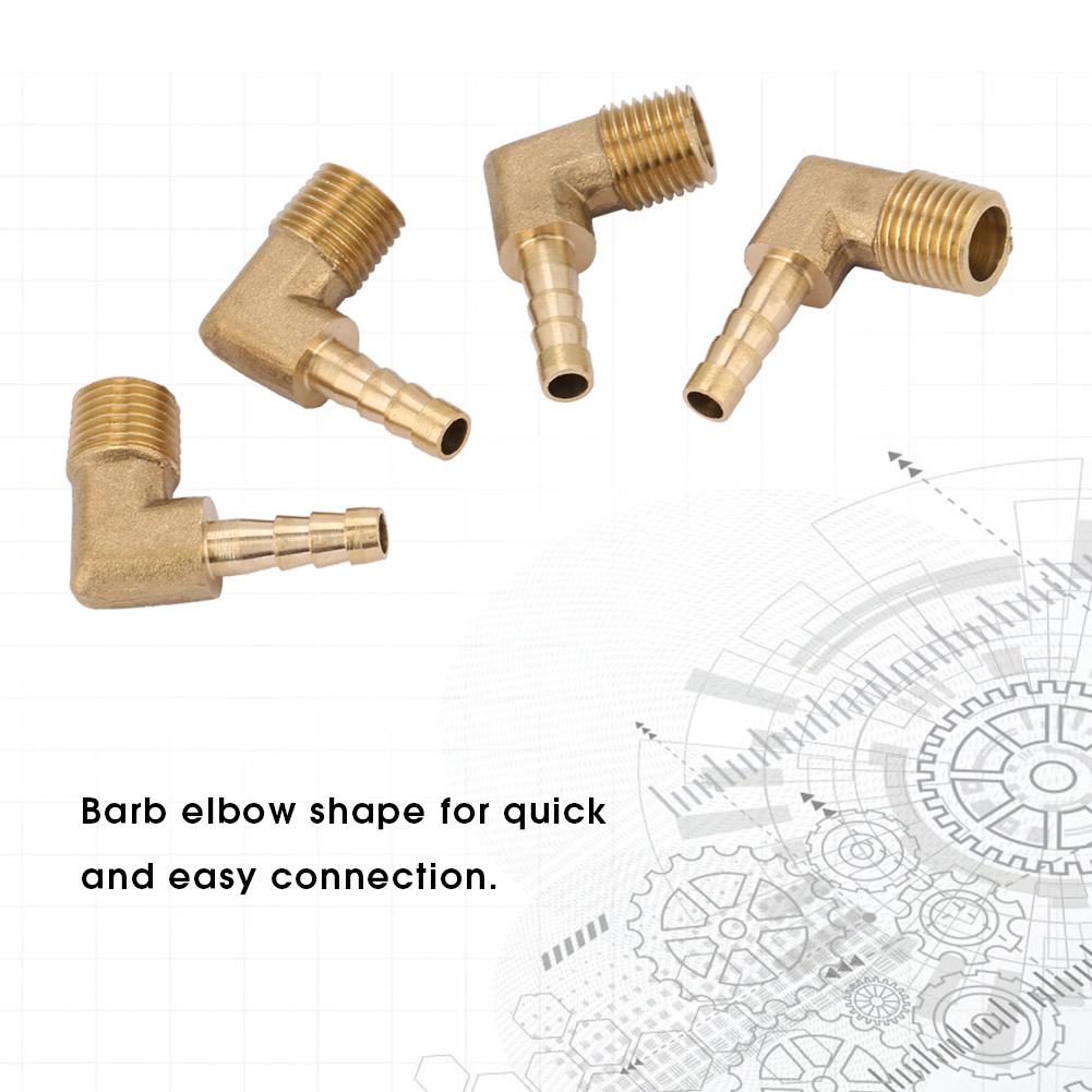 4 Stück Messing Außengewinde Winkel Schlauchanschluss Tülle G14" 6mm