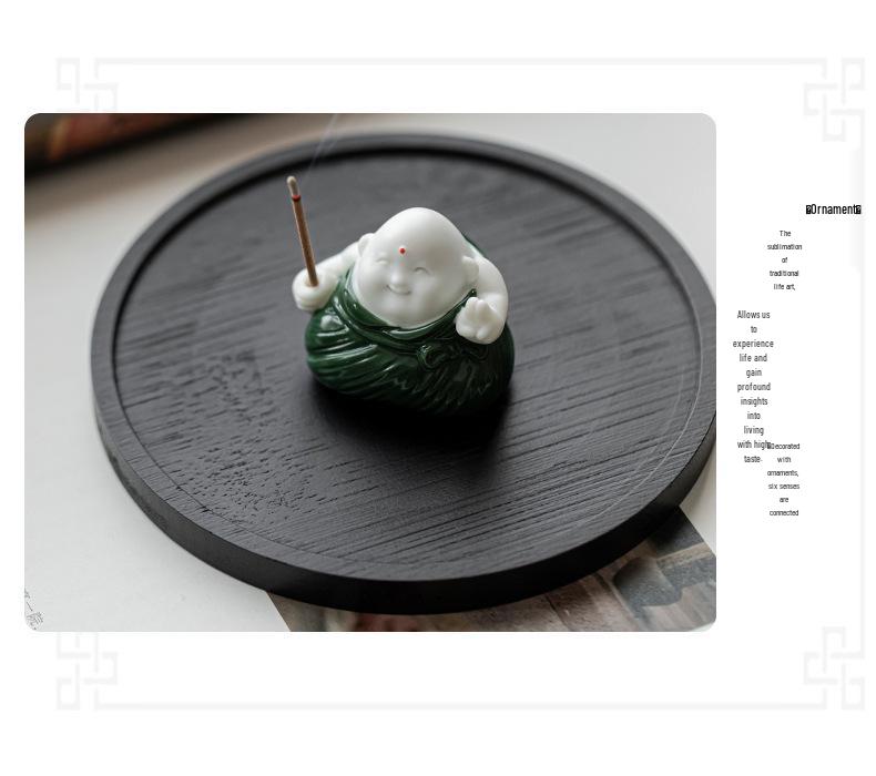 Creative Zongzi Ceramic Incense Holder - Indoor Incense Burner and Dragon Boat Festival Ornament Souvenir.