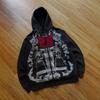 Męska bluza z kapturem na zamek Y2K Hip Hop z grafiką, oversize, streetwear, zimowa, casualowa odzież wierzchnia
