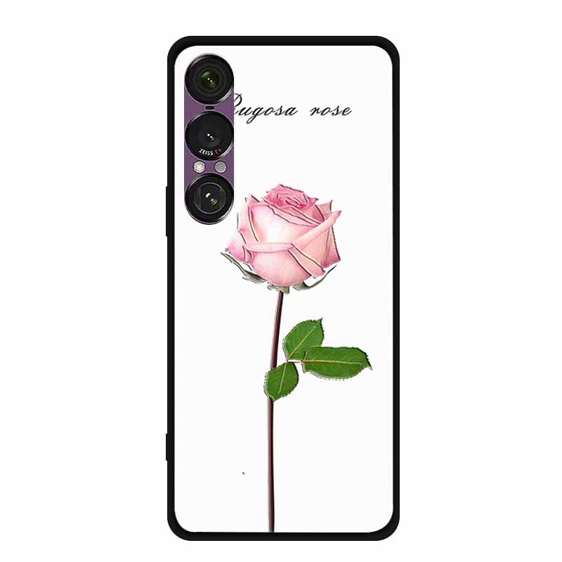 3D Emboss Case For Sony Xperia 1 VII 5G Case Flowers TPU Soft Silicone Back Cover For Sony Xperia 1 VII 2025 Phone Case XQ-FS54