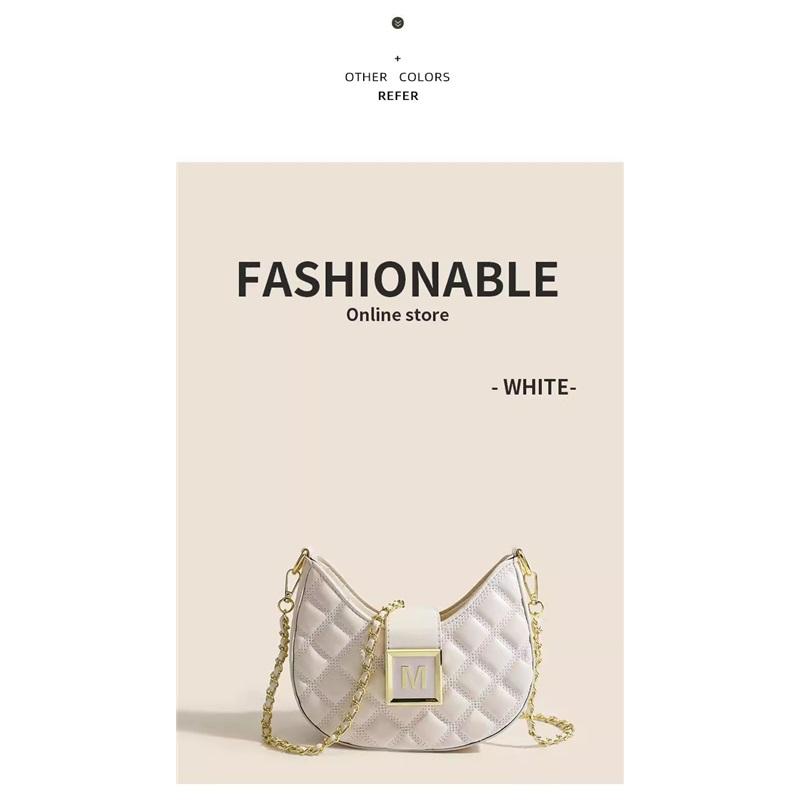 Elegant Niche Quilted Rhombus Shoulder Bag Luxury Texture Ladies Versatile Chain Underarm Crossbody Daily Handbag