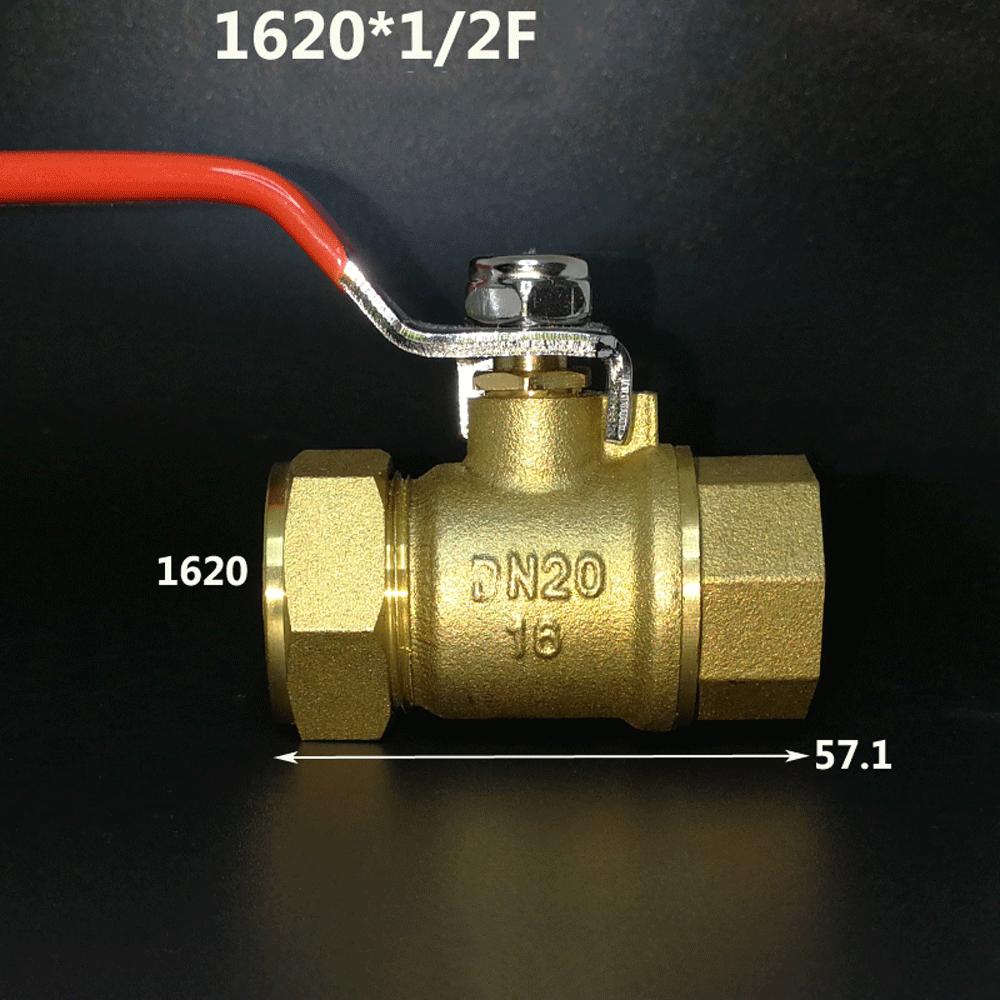 Brass Nickelage DN15 DN20 Male/Female Thread Ball Valve 1216/1418/1620/2025/2632 Pex Pipe Fitting Aluminum Plastic Pipe Fittings