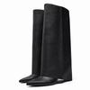Fashion Women Chunky High Boots Pointed Toe Boots Fashion Leather Punk Chelsea Boots New Designer Pumps Knee High Woman Boot Botas Mujer