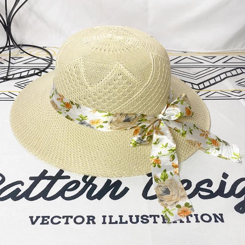 

Женская дышащая соломенная шляпа от солнца с защитой от УФ-лучей для активного отдыха бежевый