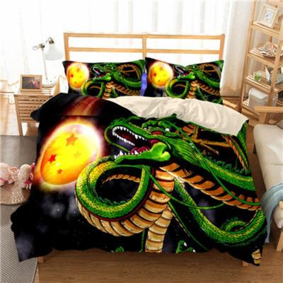 Set Biancheria da Letto Sette Sfere del Drago Goku, Copripiumino Saiyan Son Goku Stampa 3D Set Letto Copripiumino Biancheria da Letto Camera da Letto