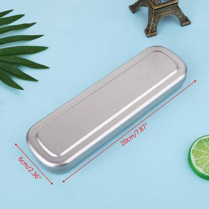 Portable Rectangular Student Stationery Office Supplies Storage Box Pencil Case Gifts Container Iron Case