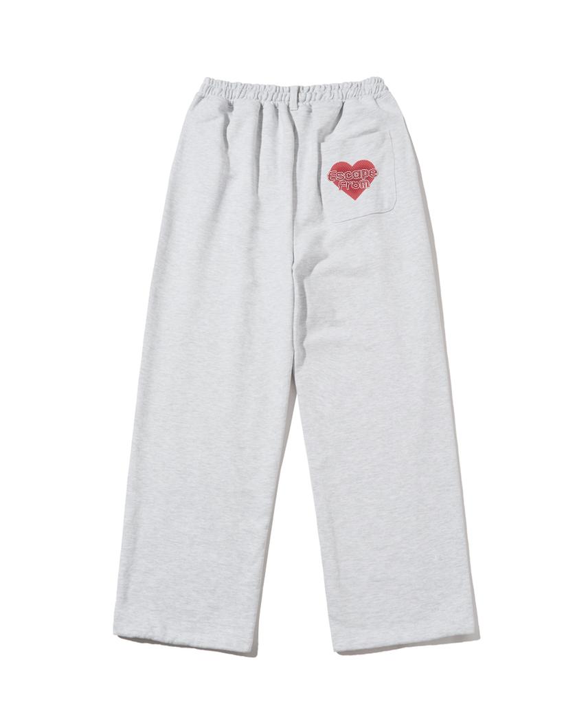 ESCAPEFROM Dot Heart Print Sweatpants White Melange