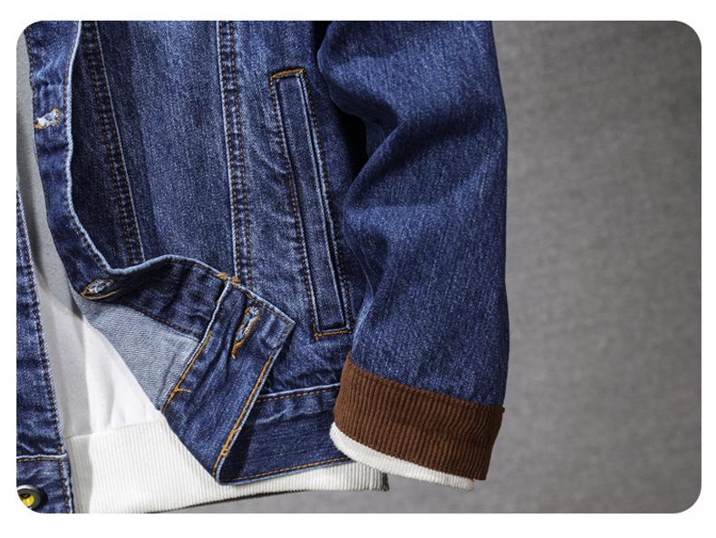 2024 Autumn/Winter Men's Corduroy Patchwork Denim Jacket - Trendy, Loose-Fit American Streetwear Style