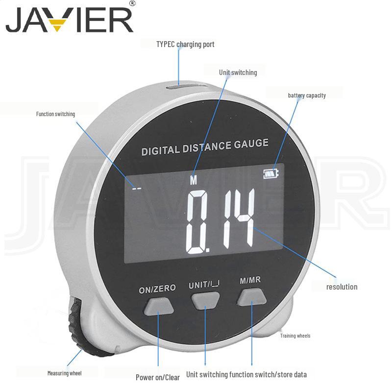 JAVIER Multifunctional Digital Caliper for Straight, Curved, Cylindrical, and Irregular Surfaces with Rolling Measurement and Digital Display