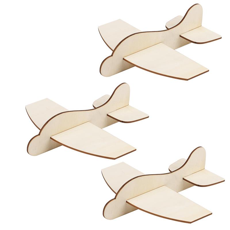 1-5Pcs Wooden Blank Airplane DIY Crafts Kids Painting Toy Birthday Party Favors Christmas Gift Unfinished Wood Plane Model