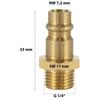 Embout pour air comprimé NW 7,2 avec filetage mâle 1/4" pour le raccordement à l'air comprimé