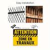 Plano 2D, 1 peça Placa de Alumínio Francesa Vintage "ATTENTION ZONE EN TRAVAUX" para Decoração de Escritório, Impressão com Tinta UV, Durável
