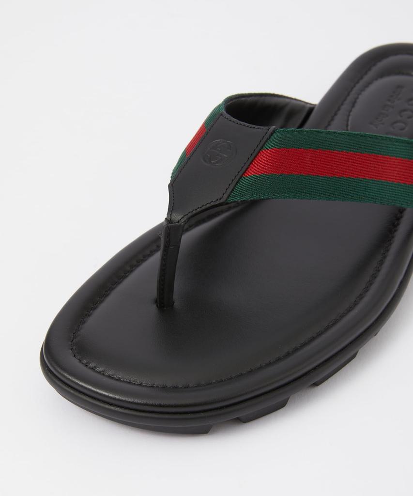 Gucci Web Size cm 429362 Men's Sandals, Beige/Ebony, 26.0 (Product Code H91A0)