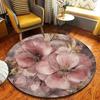 Luxury Romantic Floral  Pattern Round Shape Floor Mats Kitchen Hallway Runner Rug Bedroom Living Room Soft Carpet Non-slip Area Rug