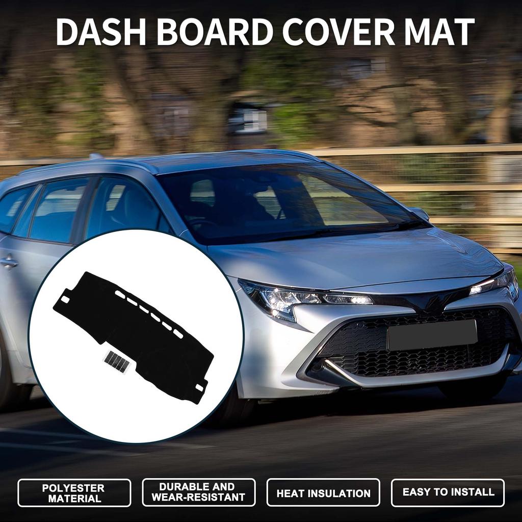 TUCKBOLD Toyota Corolla Dashboard Center Console Dashboard with Stickers 2007-2012 Mat, Cover, Black, (1 Set)