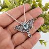 Sky Blue Topaz Gemstone 925 Sterling Silver Jewelry Chain Pendant 1.2" For Her CP-31-16