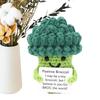 7.8cm Handmade Emotional Support Doll Cartoon Vegetables Brocoli Toy Positive Message Crochet Toy Cute Knitted Decorative Items