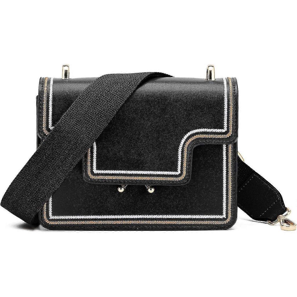 Women's Wide Shoulder Bag Strap, Adjustable Replacement Leather Long Shoulder strap(Black) - DD01