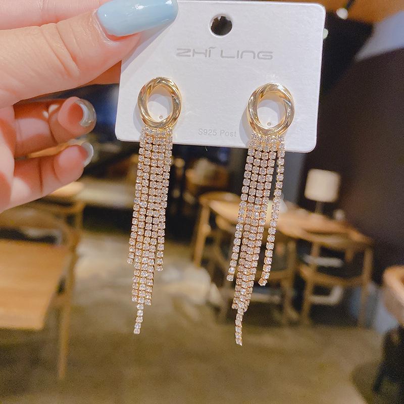 2023 Trendy Tassel Stud Earrings with S925 Silver Needle - Korean Style