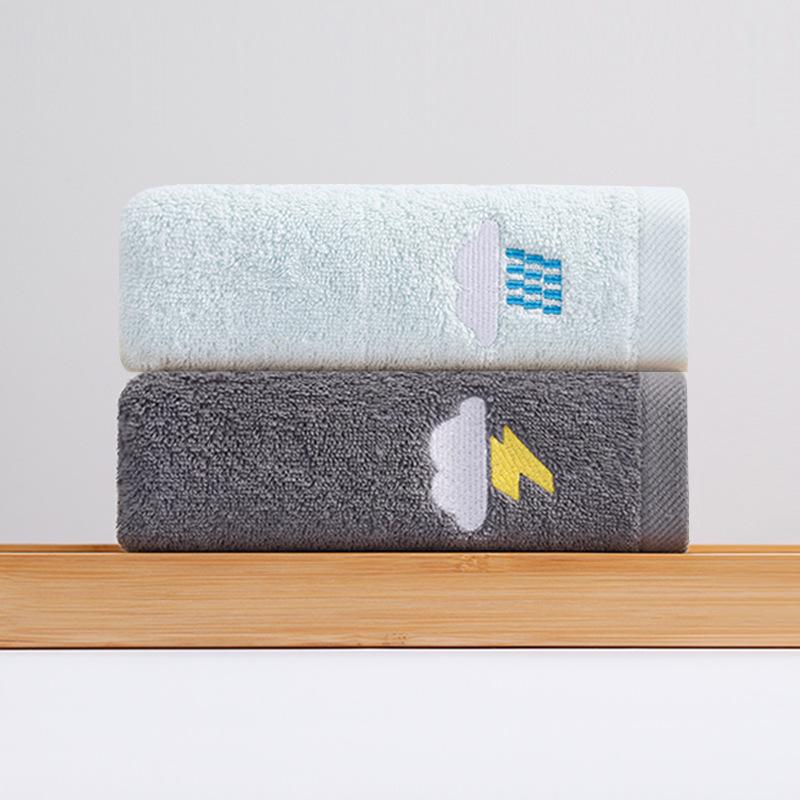 Couples' Pure Cotton Face Towels - Soft, Absorbent, and Customizable for Household Use