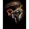 Lamb of God and Cross Scared Heart of Jesus Poster Christian Religion Canvas Painting Wall Art  Picture for Room Home Decor