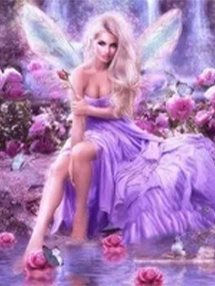 

5D Diamond Art Elf Dust Moon Full Diamond DIY Diamond Painting Бабочка Девушка Мозаика Картина Кристалл Вышивка Персонаж Искусство Full Round 20x30CM