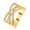 Golden Color Sparking Rings Copper Popular LOVE Wedding Ring Certified Women Engagement Jewellery Anniversary Gifts
