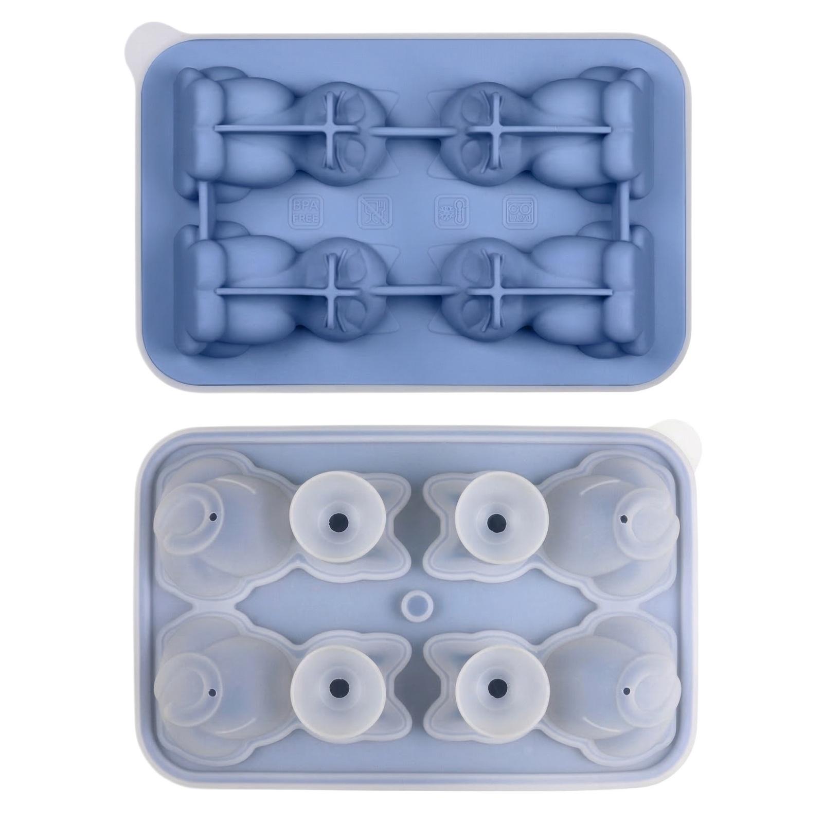 Silicone Tray Animal-Shaped Food-Grade Ice Mold DIY Creative Mold Little Ice Tray One Size синий