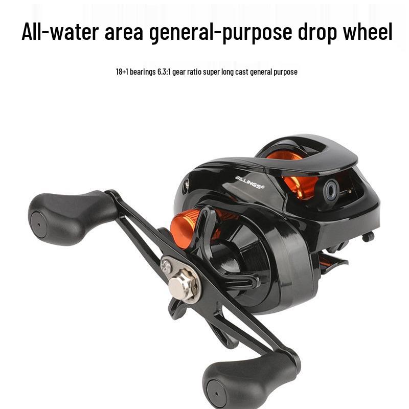 Explosion-Proof Baitcasting Reel: Metal, Versatile Lure Fishing Tackle for Long-Cast and Spinning, Sea Rod Compatible.