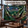 Floral Garden Theme Throw Blanket Custom Name Text Personalized Blanket Soft Cozy Blanket for Home Sofa Bed