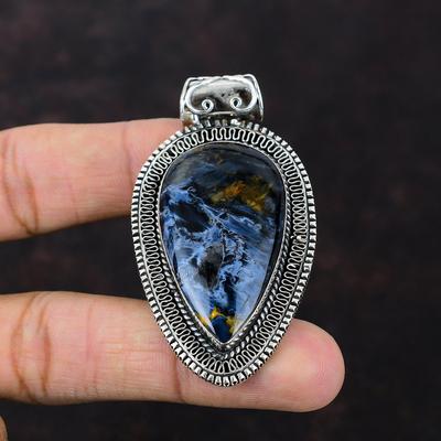 Pietersite Pendant 925 Sterling Silver Pendant Handmade Pietersite Jewelry Very Pretty Vintage Pendant Genuine Gemstone Jewelry Gift For Him