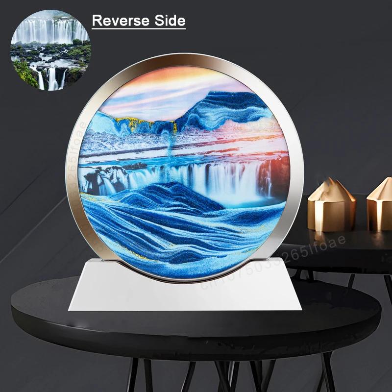 

Sandscape Движущаяся песочная картина Пустынный снежный пейзаж Зыбучие пески Ремесло Круглые песочные часы Текущая песочная живопись Домашний декор Подарки