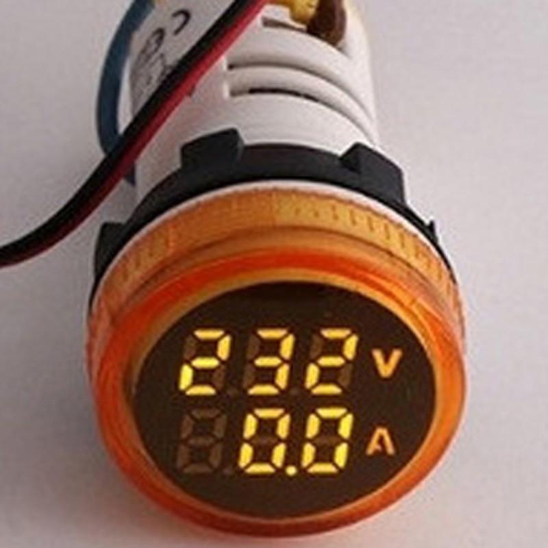 Versatile Round LED Ammeter Voltmeter AC 50 500V 0 100A Multi Industry Use